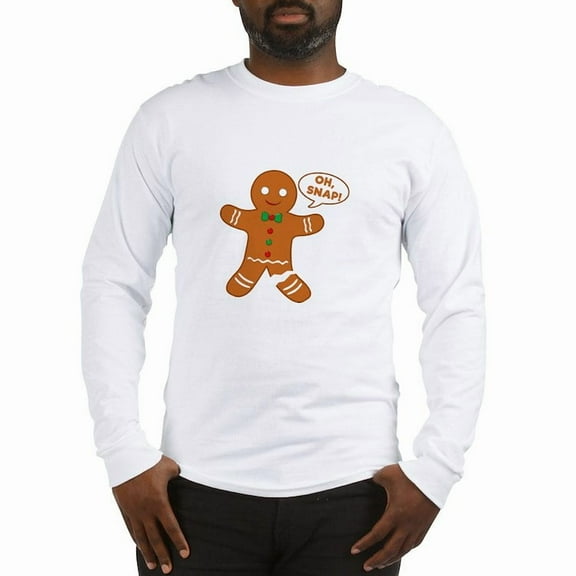 CafePress - Oh Snap Gingerbread Man Long Sleeve T Shirt - Unisex Cotton Long Sleeve T-Shirt