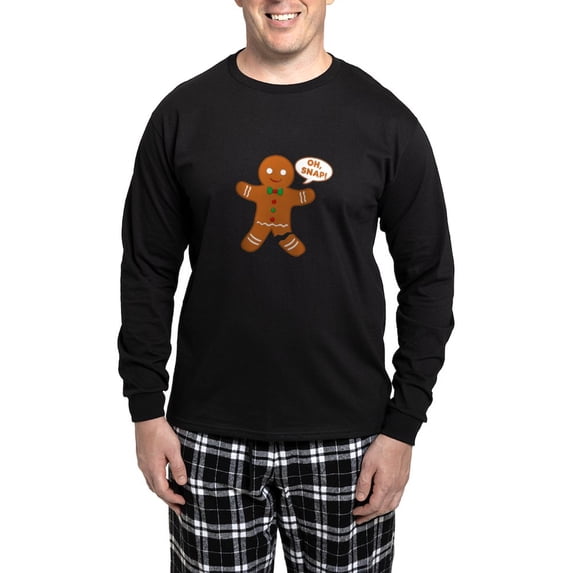 CafePress - Oh Snap Gingerbread Man - Men's Long Sleeve Loose Fit Cotton Dark Pajama Set