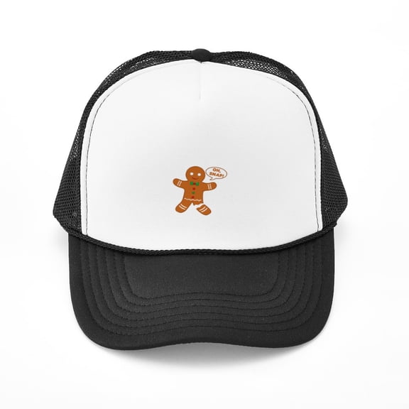 CafePress - Oh Snap Gingerbread Man - Adjustable Unisex Printed Trucker Hat with Mesh Back