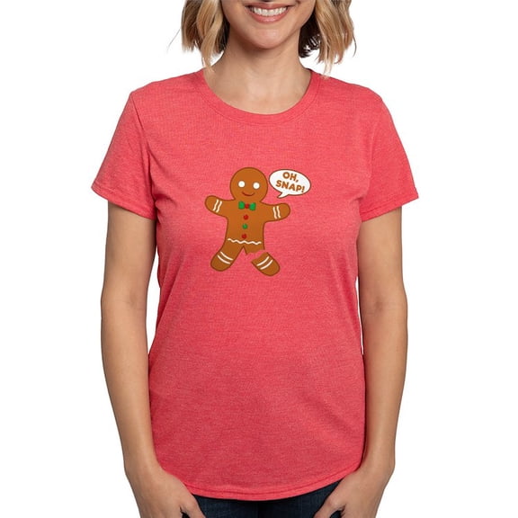 CafePress - Oh Snap Gingerbread Man Womens Tri Blend T Shirt - Womens Tri-blend T-Shirt