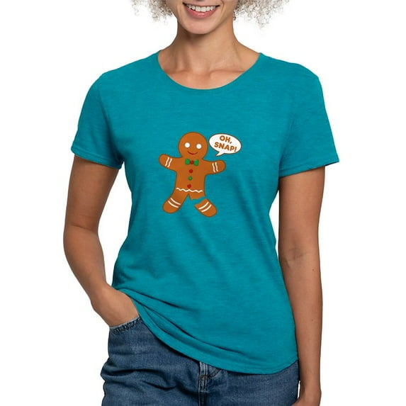 CafePress - Oh Snap Gingerbread Man Womens Tri Blend T Shirt - Womens Tri-blend T-Shirt