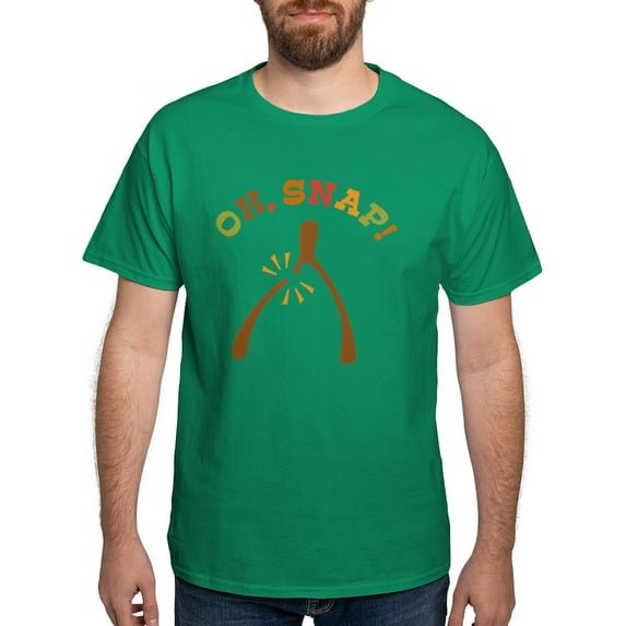 CafePress - Oh, Snap Wishbone Dark T Shirt - Men's Classic Graphic Cotton T-Shirt