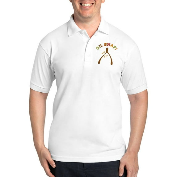 CafePress - Oh, Snap Wishbone Golf Shirt - Golf Shirt, Pique Knit Golf Polo