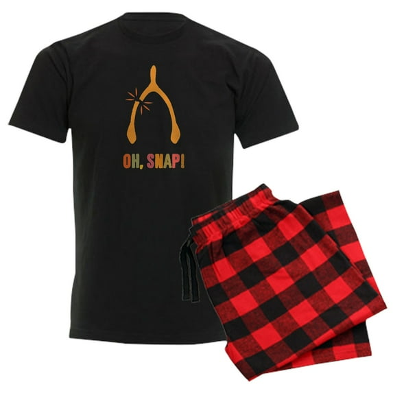 CafePress - Oh, Snap! Wishbone Pajamas - Men's Dark Loose Fit Cotton Pajama Set