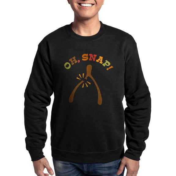 CafePress - Oh, Snap Wishbone Sweatshirt (Dark) - Classic Crew Neck Sweatshirt