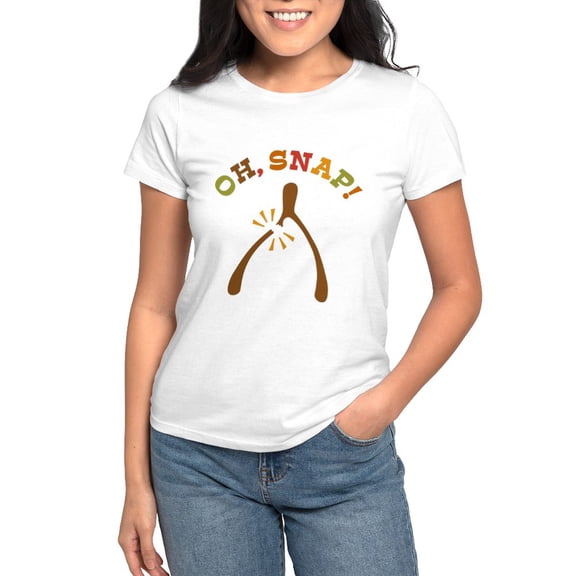 CafePress - Oh, Snap Wishbone Women's T Shirt - Women's Classic T-Shirt