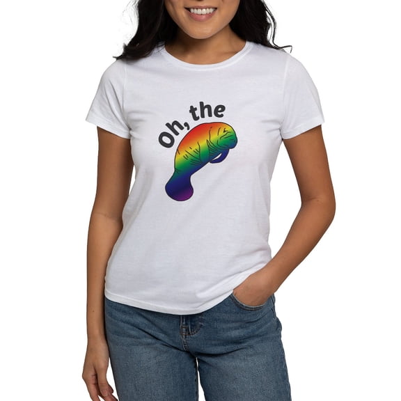 CafePress - Oh The Hue Manatee (Humanity) T Shirt - Women's Classic T-Shirt