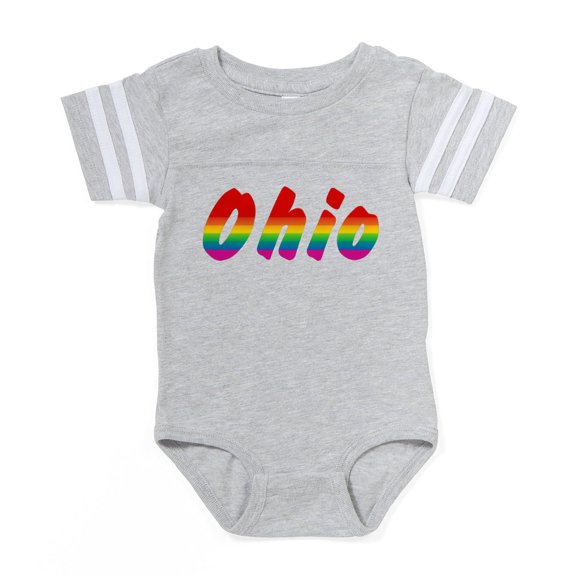 CafePress - Ohio Rbw Txt - Cute Infant Baby Football Bodysuit