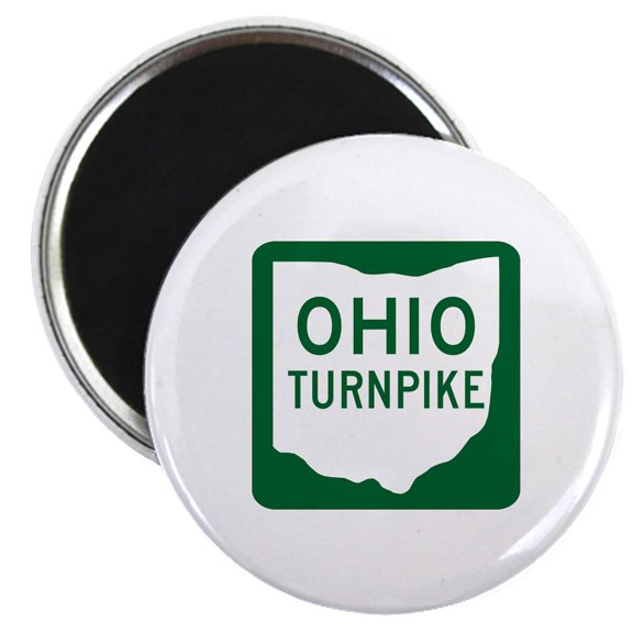 CafePress - Ohio Turnpike Magnet - 2.25" Round Magnet, Refrigerator Magnet, Button Magnet Style
