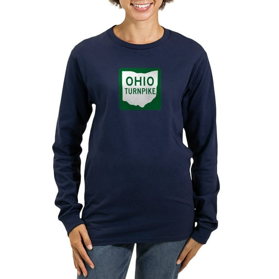 CafePress - Ohio Turnpike Women's Long Sleeve Dark T Shirt - Women's Long Sleeve Graphic Tee Casual Fit