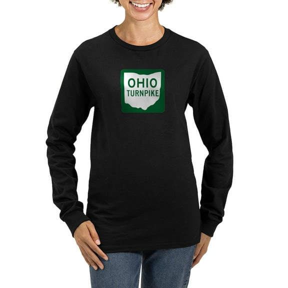 CafePress - Ohio Turnpike Women's Long Sleeve Dark T Shirt - Women's Long Sleeve Graphic Tee Casual Fit