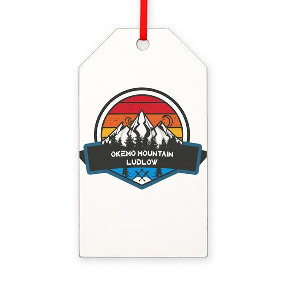 CafePress - Okemo Mountain Ludlow Vermont - Wood Gift Tag Ornament 2.25"x4"