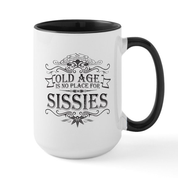 CafePress - Old Age Large Mug - 15 oz Ceramic Large White Novelty Mug