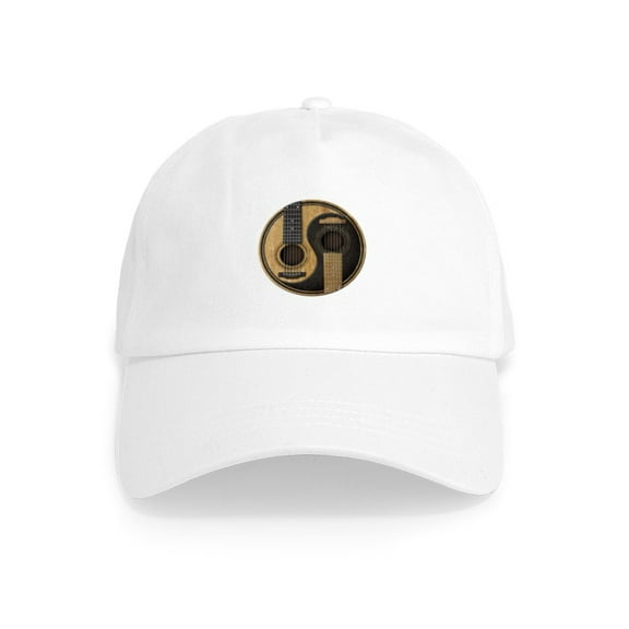 CafePress - Old And Worn Acoustic Guitars Yin Yang Hat - Adjustable 100% Brushed Unisex Casual Cotton Baseball Cap, Beige, 1