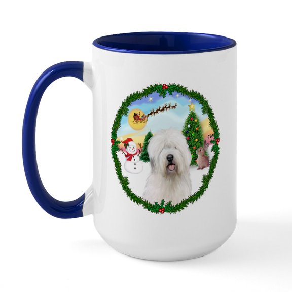 CafePress - Old English Sheepdog Large Mug - 15 oz Ceramic Large White Novelty Mug