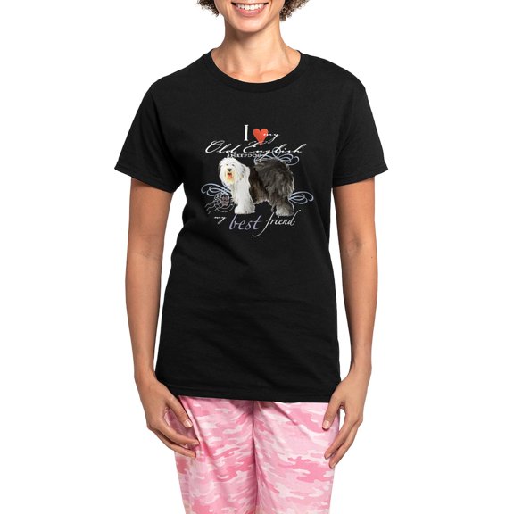 CafePress - Old English Sheepdog Women's Dark Pajamas - Women's Short Sleeve Print T-Shirt and Pants Dark Cotton Pajama Set