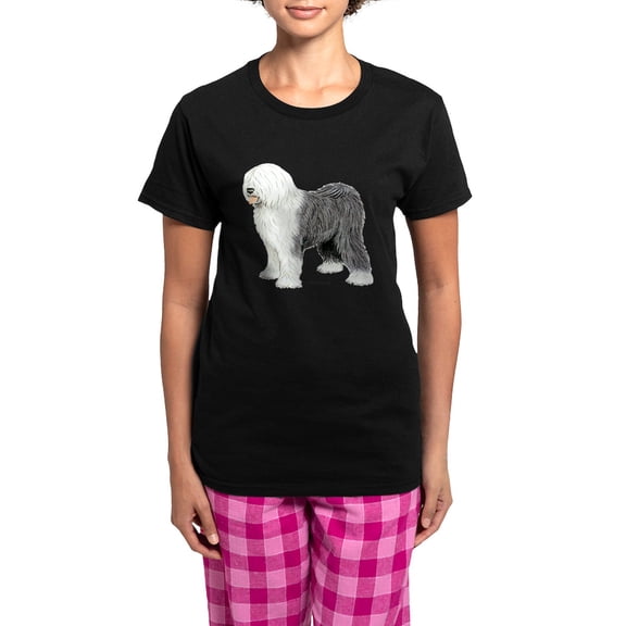 CafePress - Old English Sheepdog Women's Dark Pajamas - Women's Short Sleeve Print T-Shirt and Pants Dark Cotton Pajama Set
