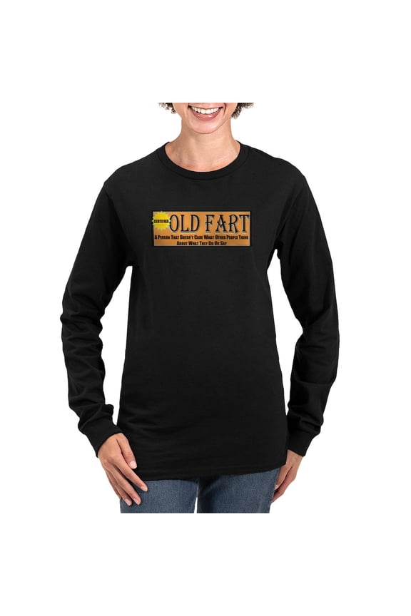 - Old Fart Motto Long Sleeve T Shirt - Women's Long Sleeve Graphic Tee Casual Fit