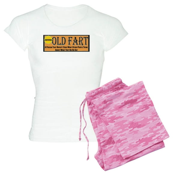 CafePress - Old Fart Motto Pajamas - Women's Short Sleeve Print T-Shirt and Pants Light Cotton Pajama Set