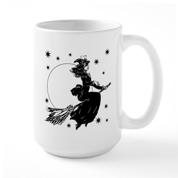 CafePress - Old Fashioned Witch Ceramic Mug - 15 oz Ceramic Large White Novelty Mug