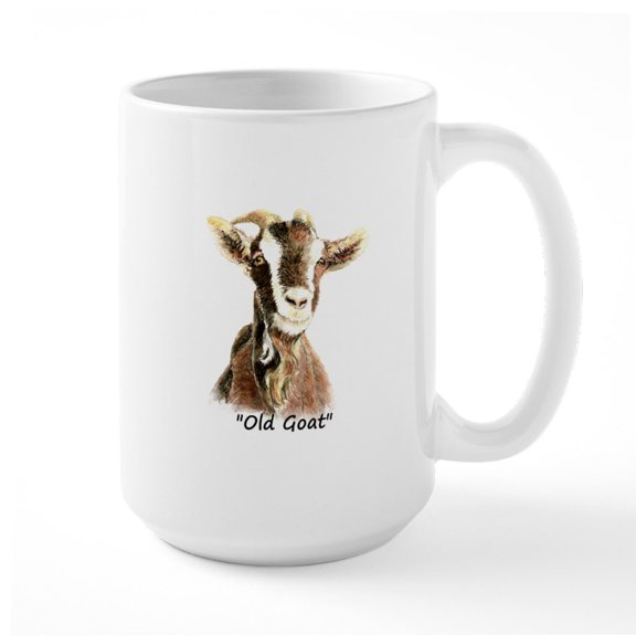 CafePress - Old Goat Fun Quote For Him Mugs - 15 oz Ceramic Large White Novelty Mug