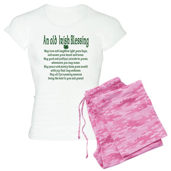 CafePress - Old Irish Blessing Women's Light Pajamas - Women's Short Sleeve Print T-Shirt and Pants Light Cotton Pajama Set