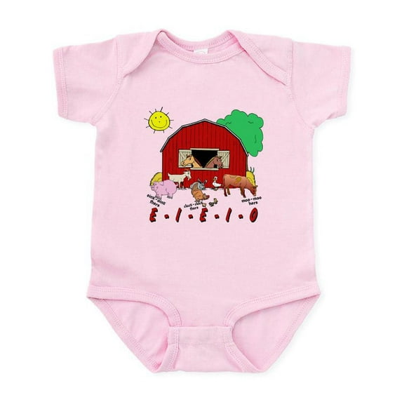 CafePress - Old Macdonald Farm Nursery Rhymes - Baby Light Bodysuit, Size Newborn - 24 Months