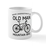CafePress - Old Man With A Mountain Bike Mugs - 11 oz Ceramic Mug - Novelty Coffee Tea Cup