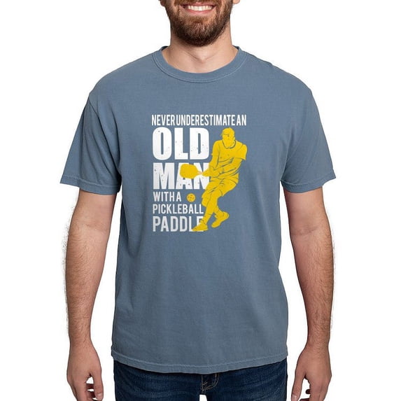 CafePress - Old Man With A Pickleball Paddle T Shirt T Shirt - Mens Comfort Colors Shirt