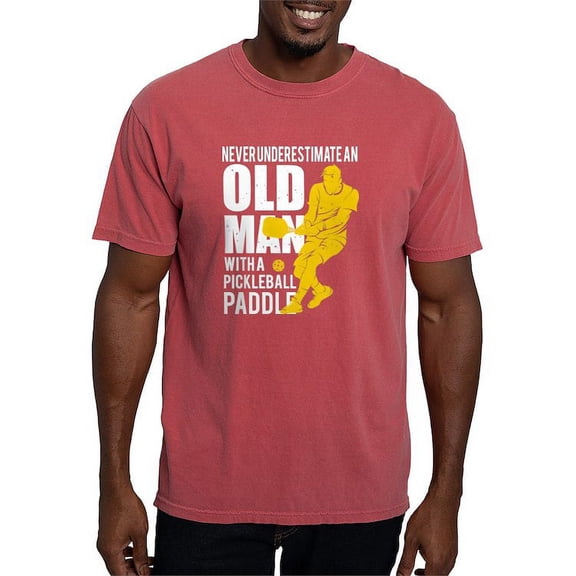 CafePress - Old Man With A Pickleball Paddle T Shirt T Shirt - Mens Comfort Colors Shirt