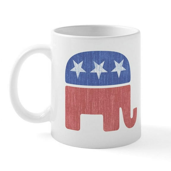 CafePress - Old Republican Elephant Mug - 11 oz Ceramic Mug - Novelty Coffee Tea Cup