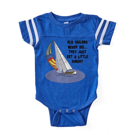 CafePress - Old Sailors Never Die - Cute Infant Baby Football Bodysuit