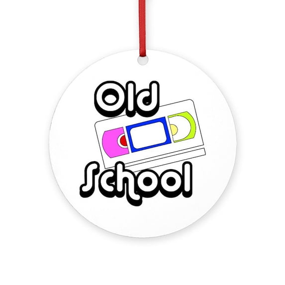 CafePress - Old School VHS2 - Round Wood Ornament 4"