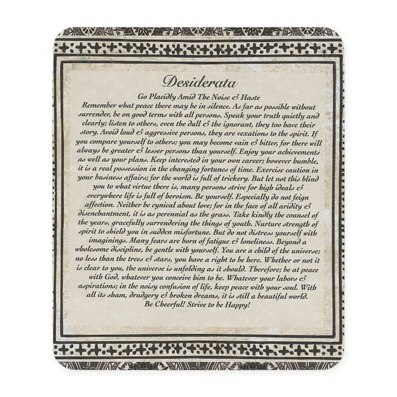 CafePress - Olde Goth Design Desiderata Poem Mousepad - Non-slip Rubber Mousepad, Gaming Mouse Pad