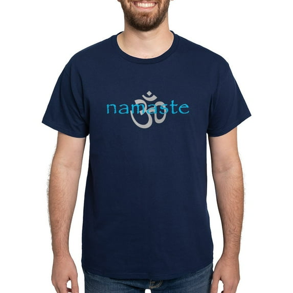 CafePress - Om Namaste Dark T Shirt - Men's Classic Graphic Cotton T-Shirt