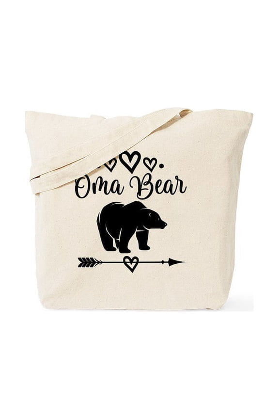 - Oma Bear Grandma Gift Tote Bag - Unisex Canvas Tote Bag, Beige, 1-Piece