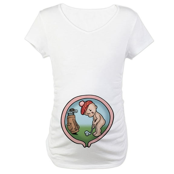 CafePress - On The Front Nine Maternity T Shirt - Cotton Maternity T-shirt, Cute & Funny Pregnancy Tee