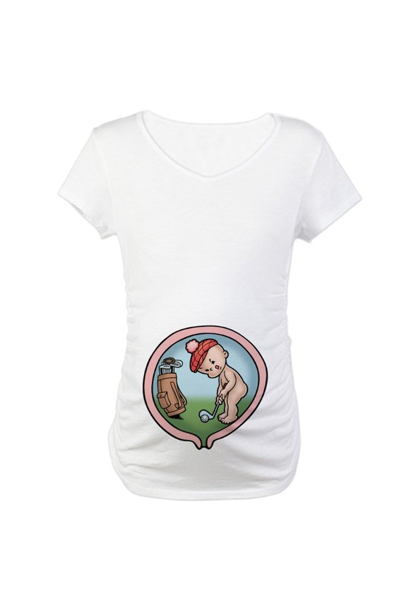 - On The Front Nine Maternity T Shirt - Cotton Maternity T-shirt, Cute & Funny Pregnancy Tee