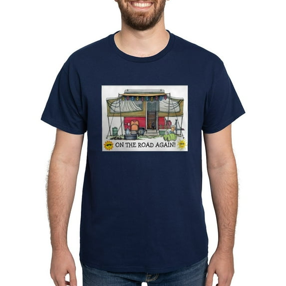 CafePress - On The Road Again T Shirt - Men's Classic Graphic Cotton T-Shirt