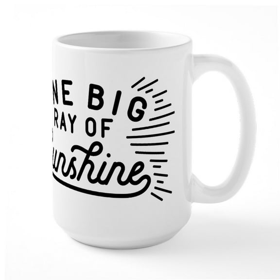 CafePress - One Big Ray Of Sunshine Large Mug - 15 oz Ceramic Large White Novelty Mug
