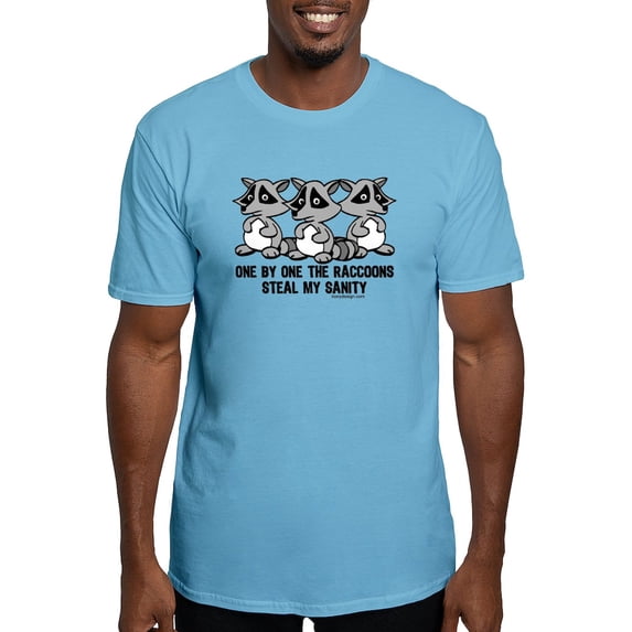CafePress - One By One The Raccoons Fitted T Shirt - Fitted T-Shirt, Vintage Fit Soft Cotton Tee