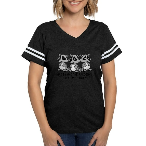 CafePress - One By One The Raccoons T Shirt - Womens Football Shirt