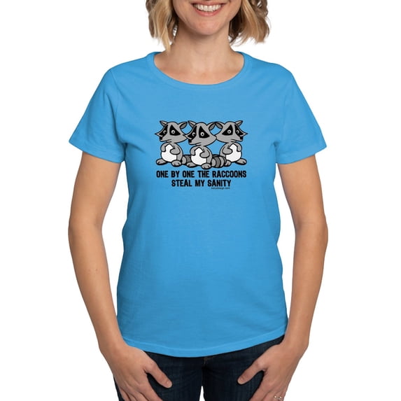CafePress - One By One The Raccoons Women's Dark T Shirt - Women's Traditional Fit Dark T-Shirt