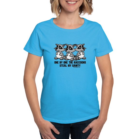 CafePress - One By One The Raccoons Women's Dark T Shirt - Women's Traditional Fit Dark T-Shirt
