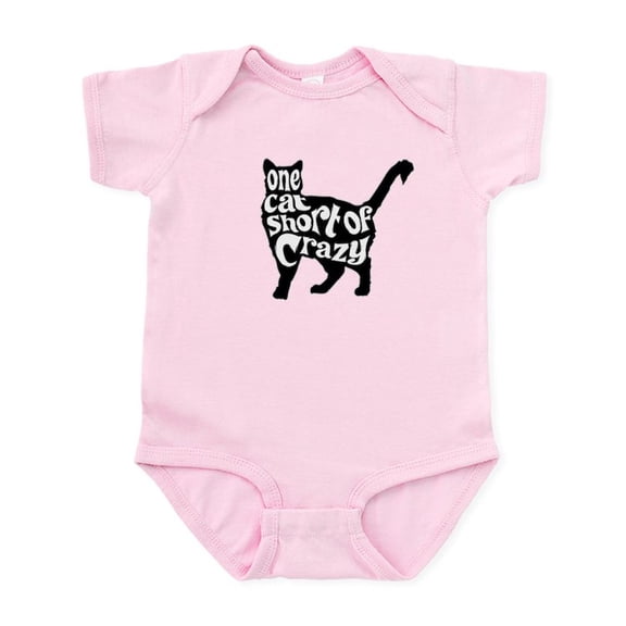 CafePress - One Cat Short Of Crazy Baby Light Bodysuit - Baby Light Bodysuit, Size Newborn - 24 Months