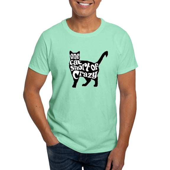 CafePress - One Cat Short Of Crazy Dark T Shirt - Men's Classic Graphic Cotton T-Shirt