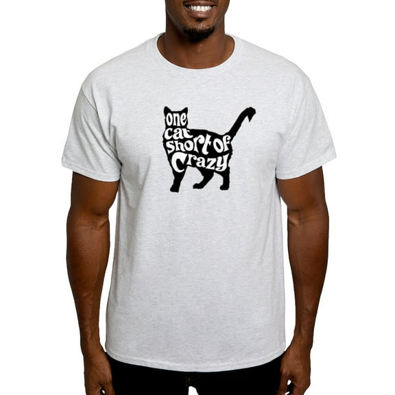 CafePress - One Cat Short Of Crazy Light T Shirt - Men's Classic Graphic T-Shirt