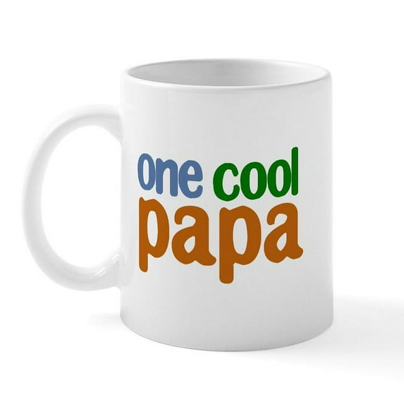 CafePress - One Cool Papa Grandpa T Shirts Mug - 11 oz Ceramic Mug - Novelty Coffee Tea Cup