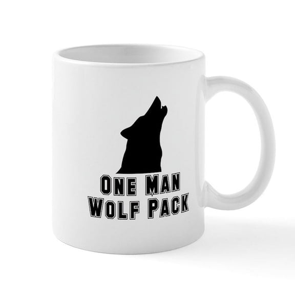 CafePress - One Man Wolf Pack Mug - 11 oz Ceramic Mug - Novelty Coffee Tea Cup