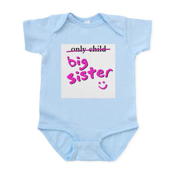 CafePress - Only Child / Big Sister Infant Bodysuit - Baby Light Bodysuit, Size Newborn - 24 Months